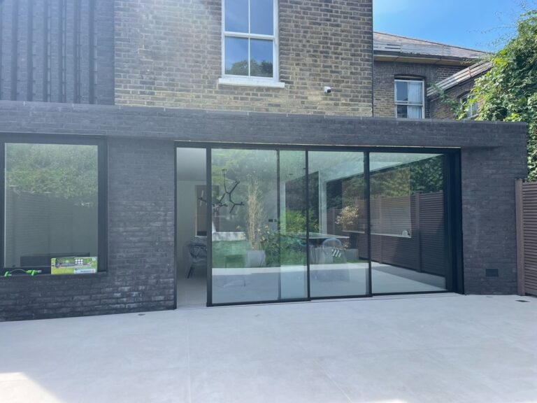 West Hampstead rear extension with slim-frame glass sliding doors