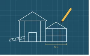 Do I Need an Architect for an Extension – blueprint drawing of house extension with measurements