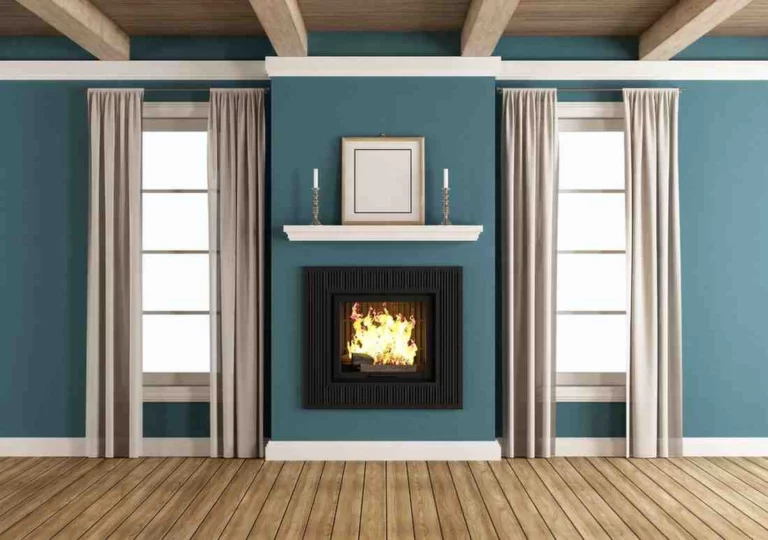 Framing a fireplace in a modern living room with a wood mantel, feature wall and contemporary fireplace surround during a home renovation project.